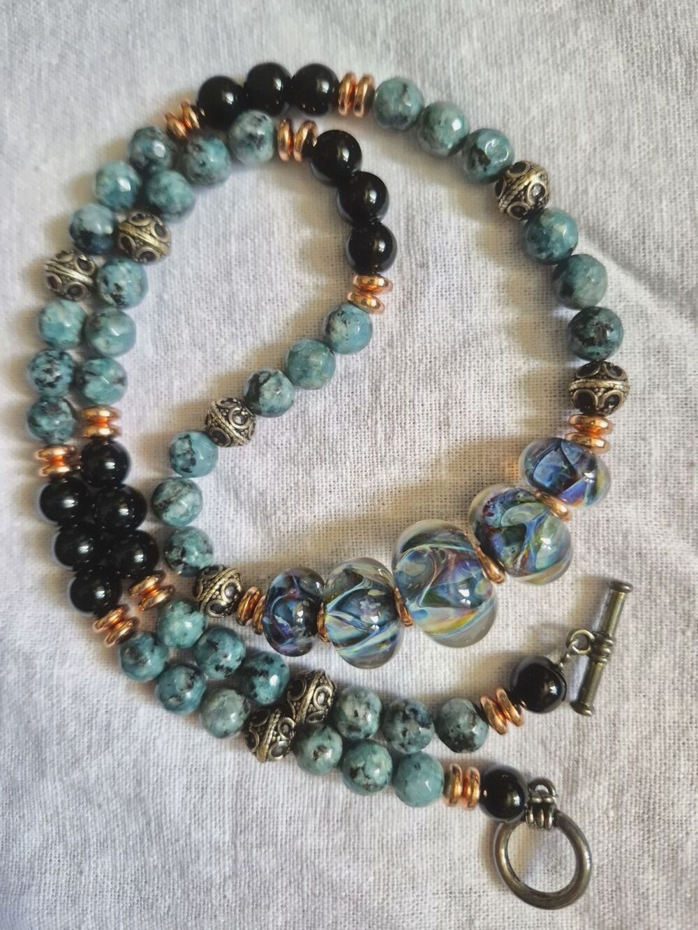 Vintage Glass Stone Beaded Necklace